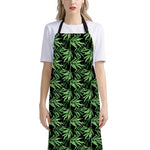 Watercolor Bamboo Pattern Print Bib Apron With Pocket