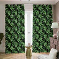 Watercolor Bamboo Pattern Print Dimout Pencil Pleat Curtains