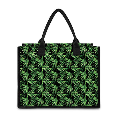 Watercolor Bamboo Pattern Print Canvas Tote Bag