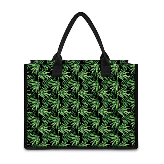 Watercolor Bamboo Pattern Print Canvas Tote Bag