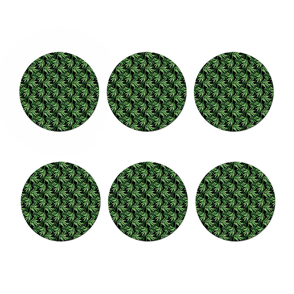 Watercolor Bamboo Pattern Print Coaster Set