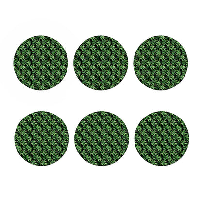 Watercolor Bamboo Pattern Print Coaster Set