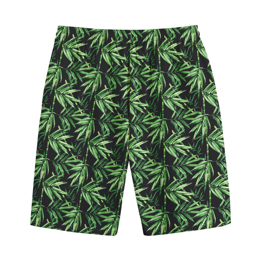 Watercolor Bamboo Pattern Print Cotton Shorts