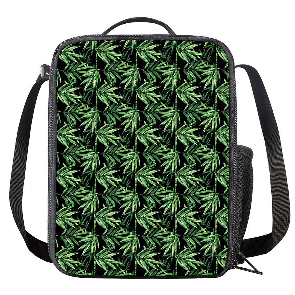Watercolor Bamboo Pattern Print Crossbody Lunch Bag