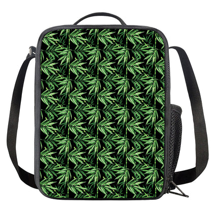 Watercolor Bamboo Pattern Print Crossbody Lunch Bag