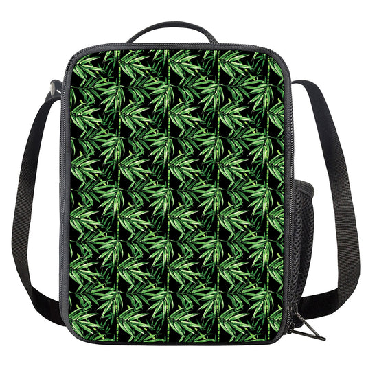 Watercolor Bamboo Pattern Print Crossbody Lunch Bag
