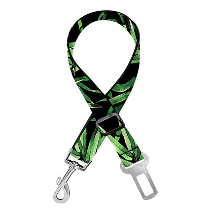 Watercolor Bamboo Pattern Print Dog Seat Belt