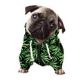 Watercolor Bamboo Pattern Print Dog Zip Up Hoodie