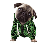 Watercolor Bamboo Pattern Print Dog Zip Up Hoodie