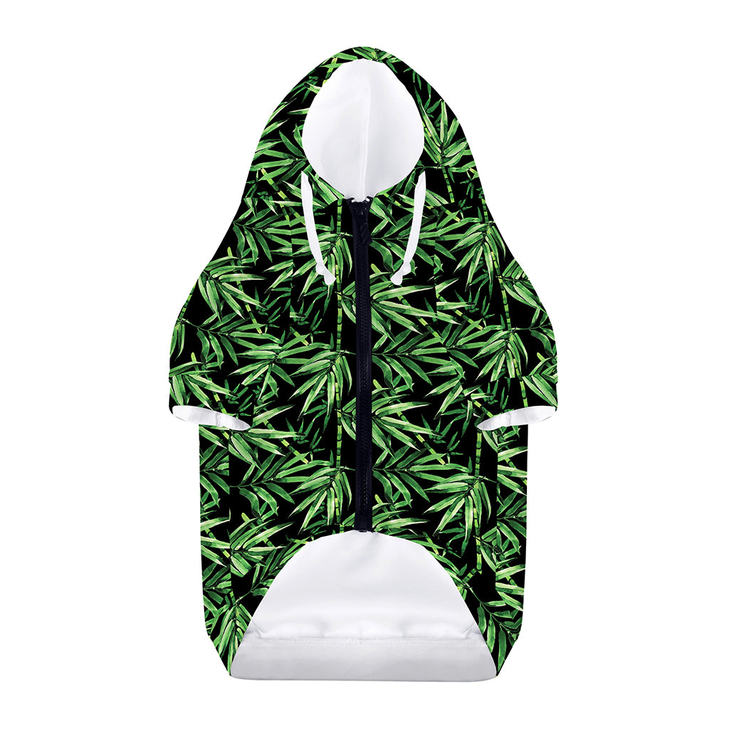Watercolor Bamboo Pattern Print Dog Zip Up Hoodie