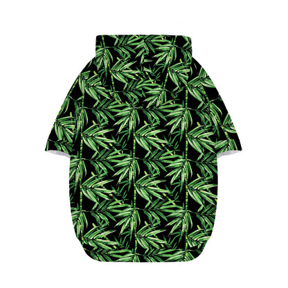 Watercolor Bamboo Pattern Print Dog Zip Up Hoodie