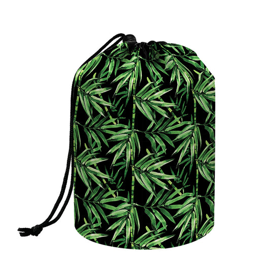 Watercolor Bamboo Pattern Print Drawstring Makeup Bag