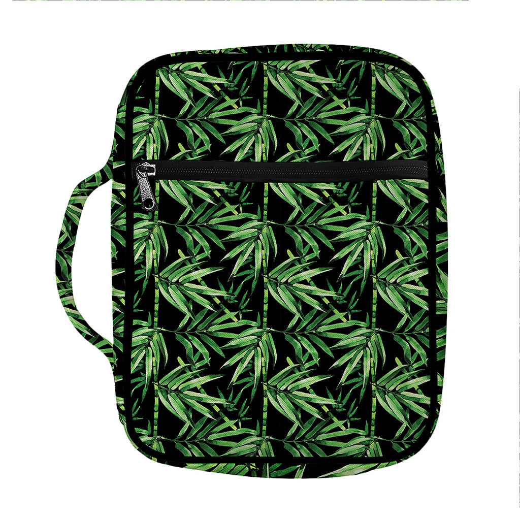 Watercolor Bamboo Pattern Print Front Pocket Bible Bag