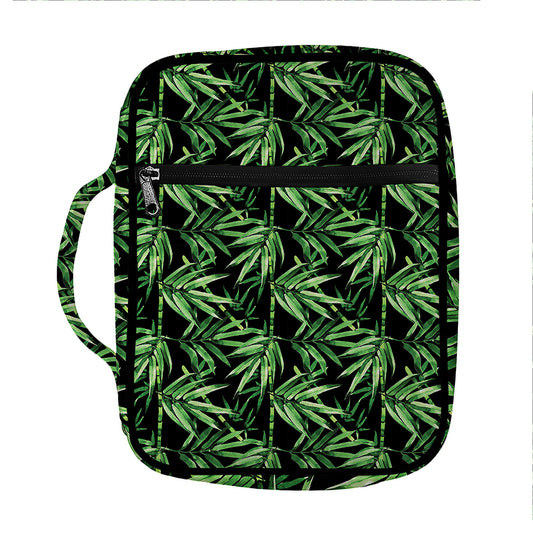 Watercolor Bamboo Pattern Print Front Pocket Bible Bag