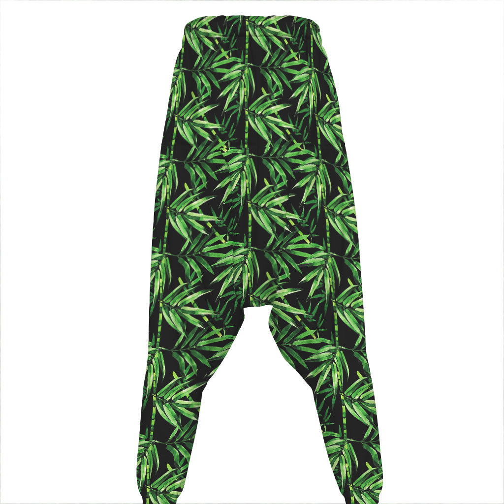 Watercolor Bamboo Pattern Print Hammer Pants