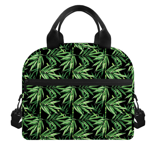 Watercolor Bamboo Pattern Print Insulated Lunch Bag