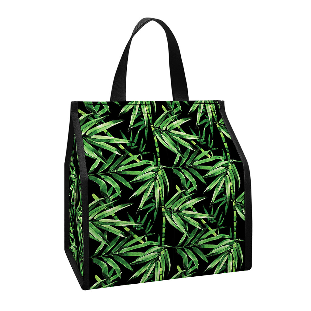 Watercolor Bamboo Pattern Print Insulated Lunch Tote