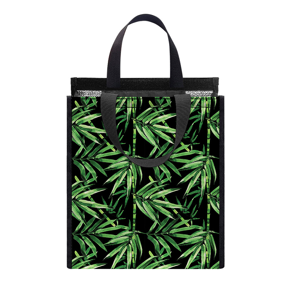 Watercolor Bamboo Pattern Print Insulated Lunch Tote