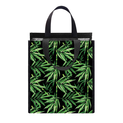 Watercolor Bamboo Pattern Print Insulated Lunch Tote