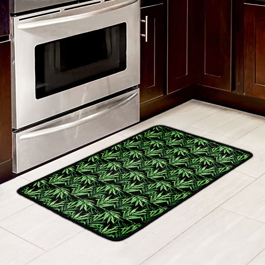 Watercolor Bamboo Pattern Print Kitchen Mat