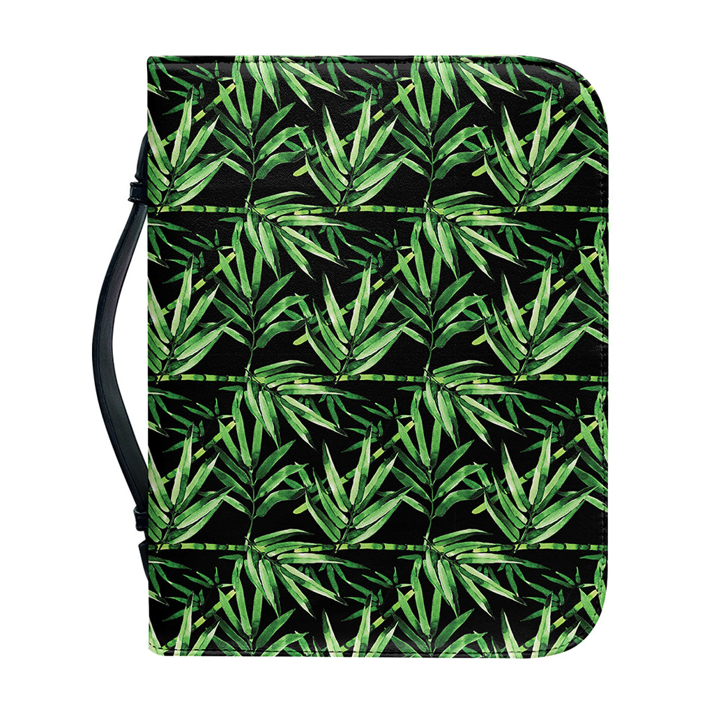 Watercolor Bamboo Pattern Print Leather Bible Cover