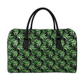 Watercolor Bamboo Pattern Print Leather Duffel Bag