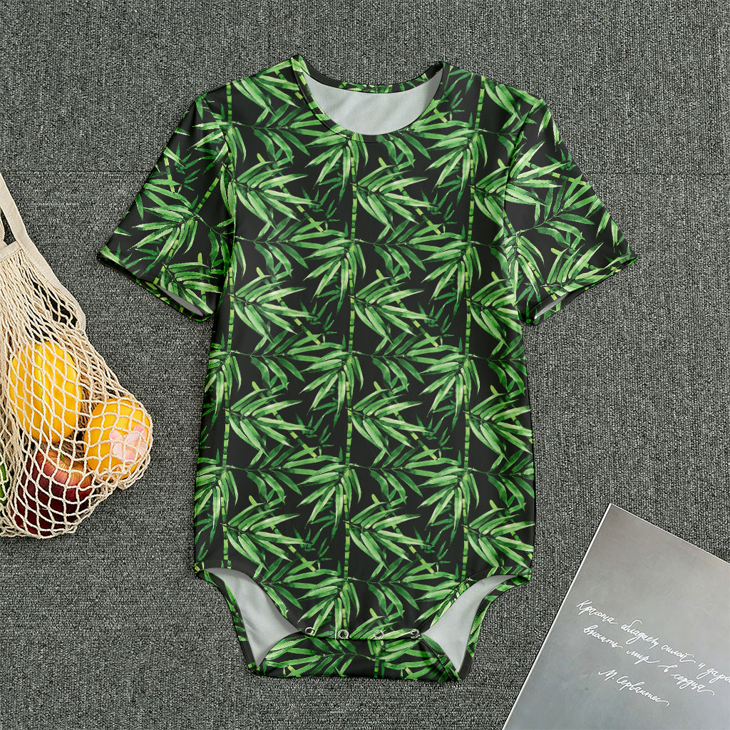 Watercolor Bamboo Pattern Print Men's Bodysuit