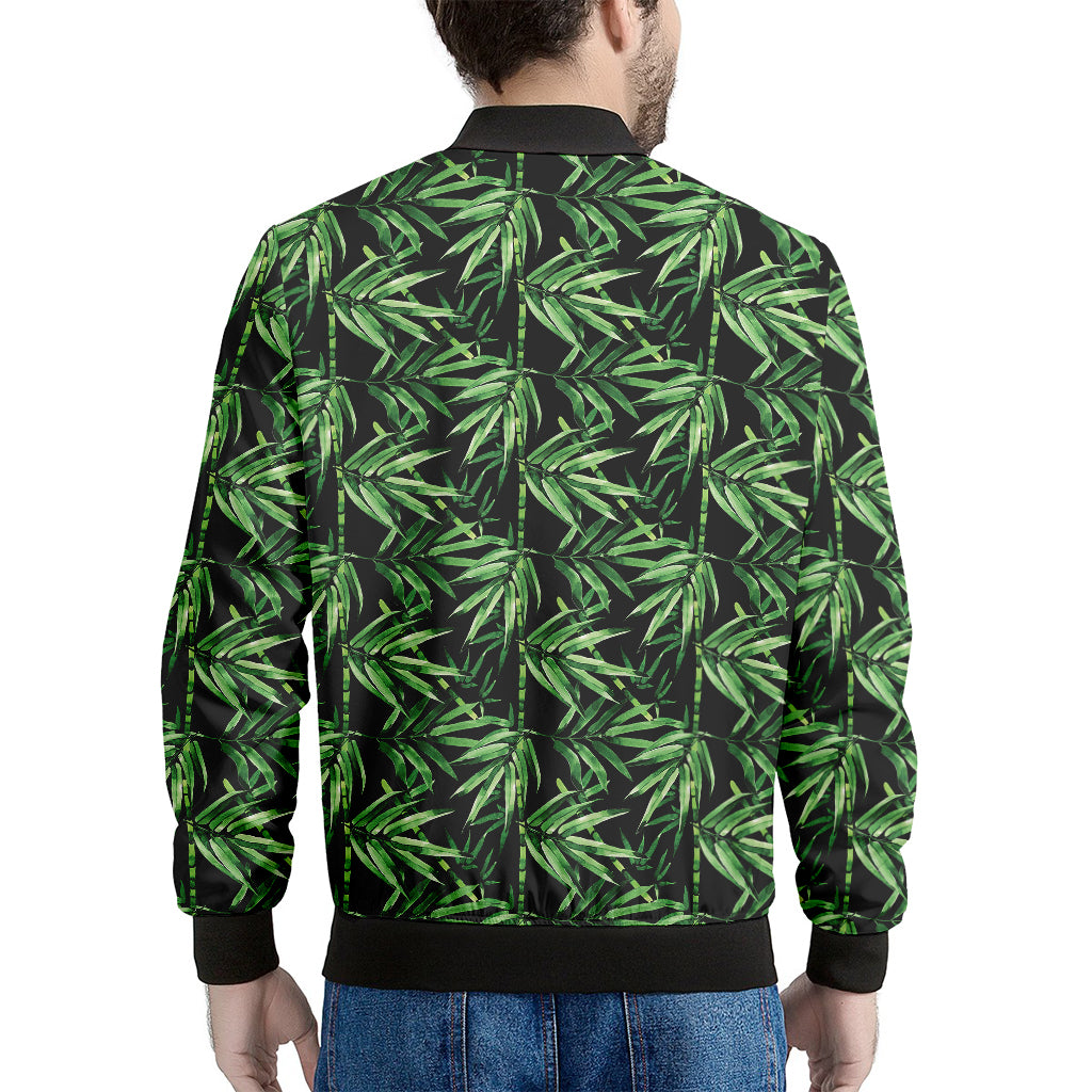 Watercolor Bamboo Pattern Print Men's Bomber Jacket