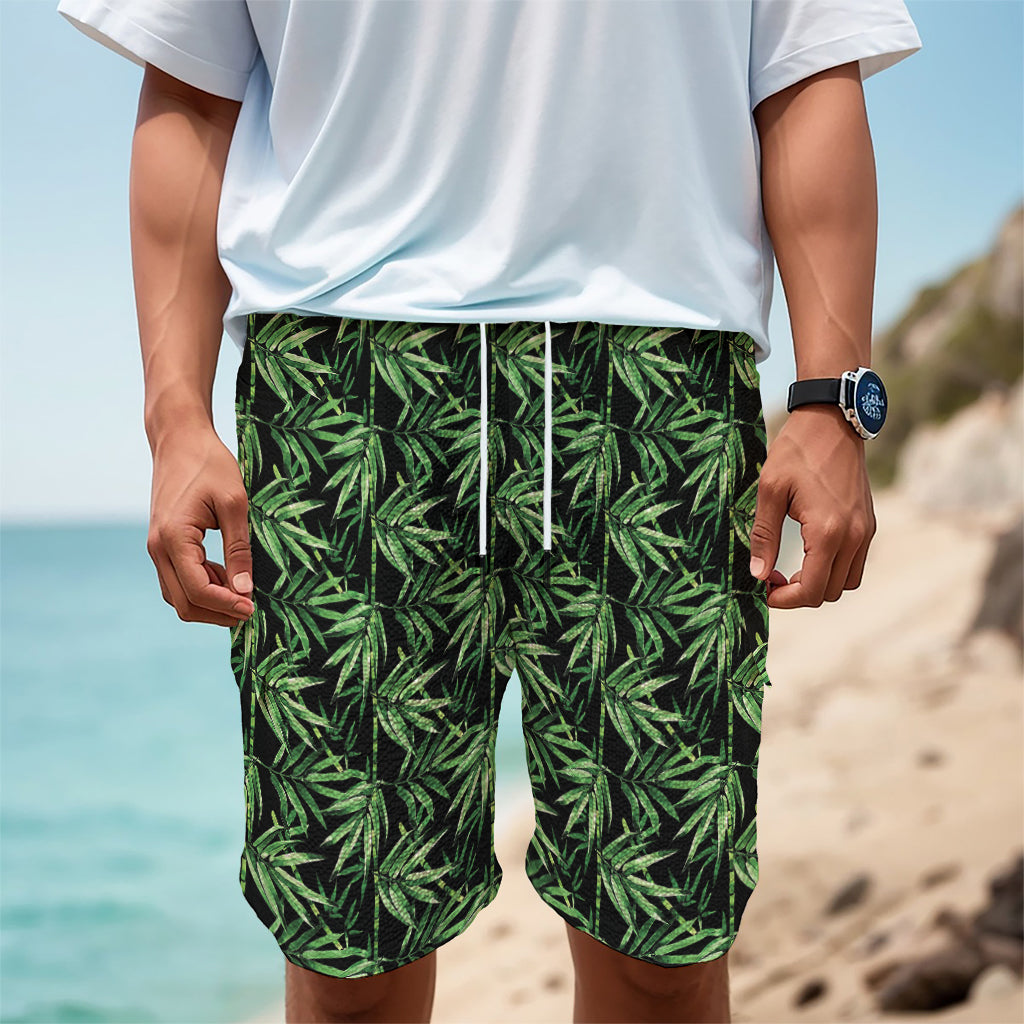 Watercolor Bamboo Pattern Print Men's Cargo Shorts