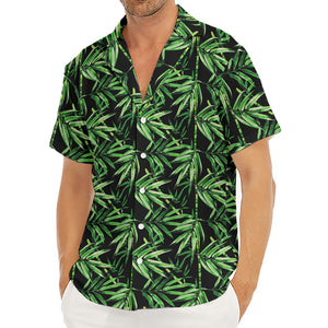 Watercolor Bamboo Pattern Print Men's Deep V-Neck Shirt