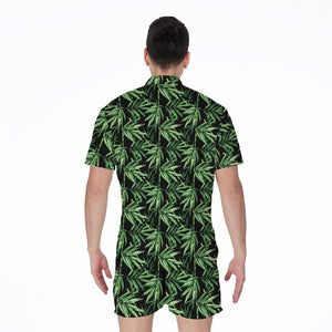 Watercolor Bamboo Pattern Print Men's Rompers