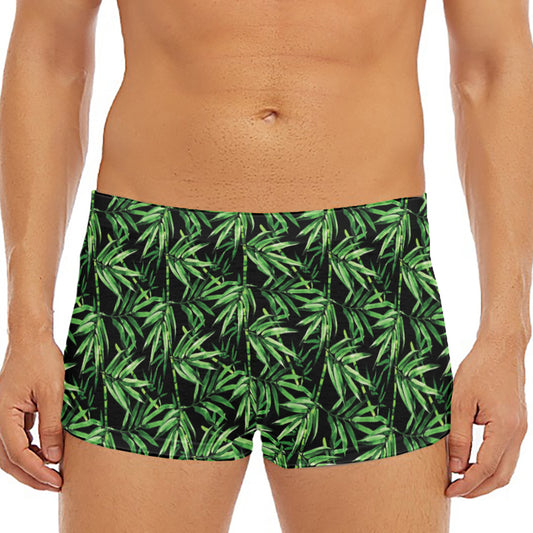 Watercolor Bamboo Pattern Print Men's Short Boxer Briefs