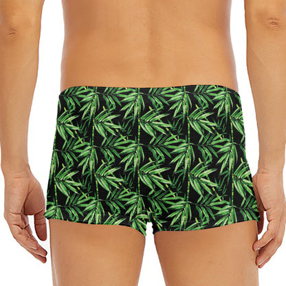 Watercolor Bamboo Pattern Print Men's Short Boxer Briefs