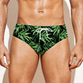 Watercolor Bamboo Pattern Print Men's Swim Briefs