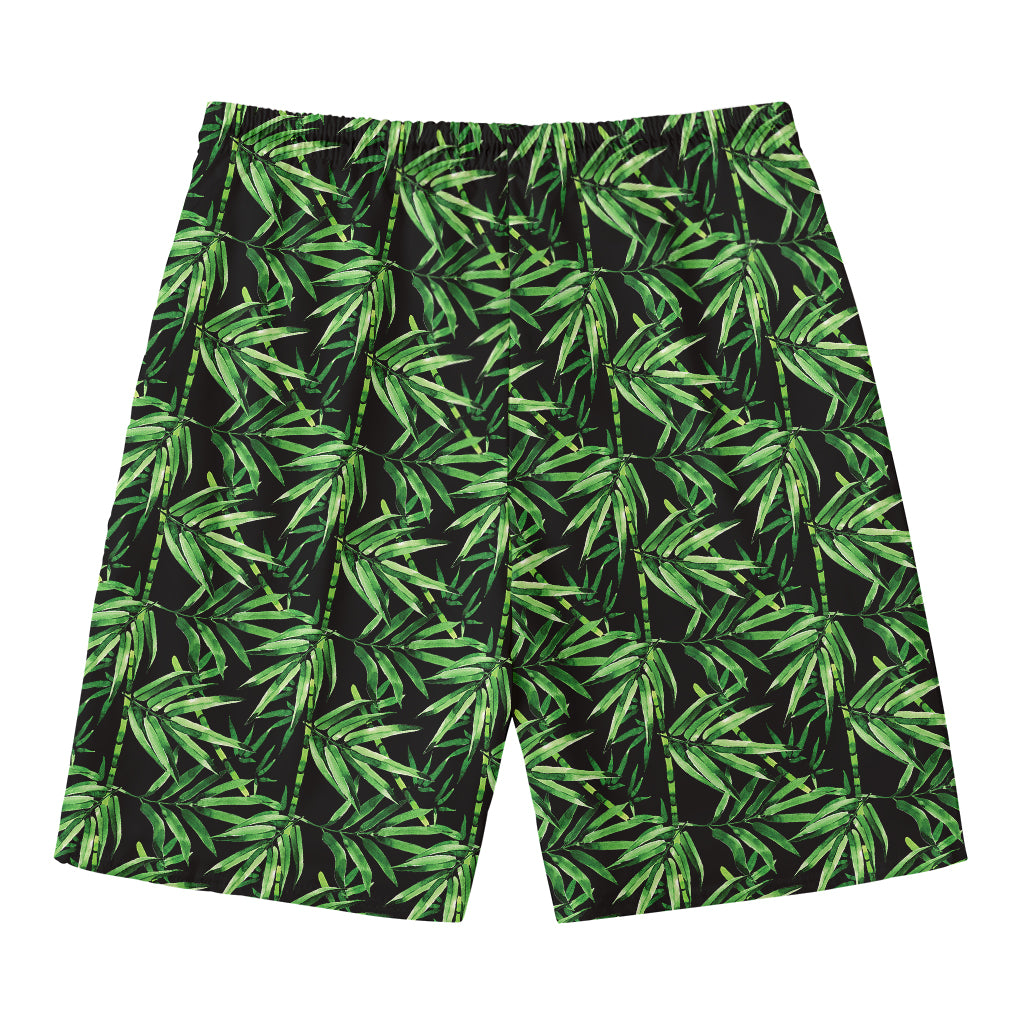 Watercolor Bamboo Pattern Print Men's Swim Trunks