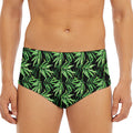 Watercolor Bamboo Pattern Print Men's Triangle Swim Briefs