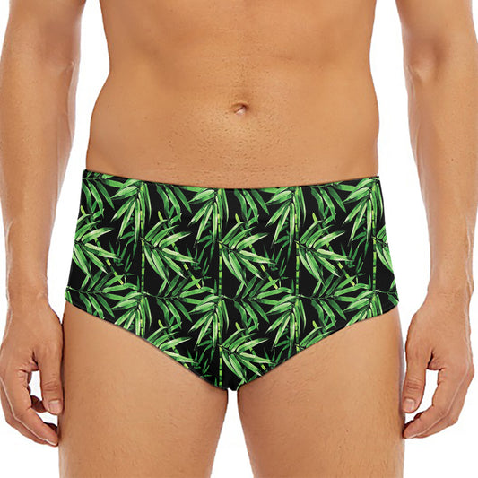 Watercolor Bamboo Pattern Print Men's Triangle Swim Briefs
