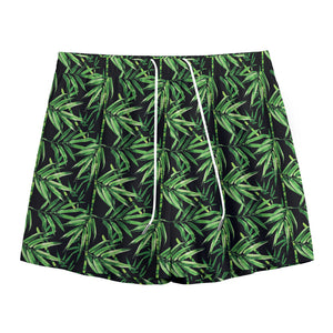 Watercolor Bamboo Pattern Print Mesh Shorts