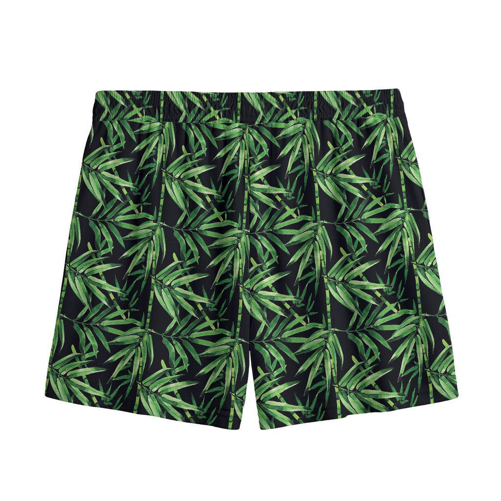 Watercolor Bamboo Pattern Print Mesh Shorts