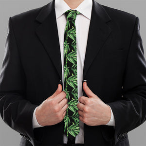 Watercolor Bamboo Pattern Print Necktie