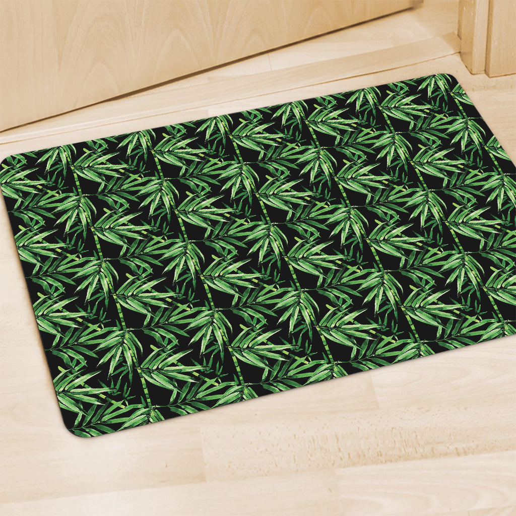 Watercolor Bamboo Pattern Print Polyester Doormat