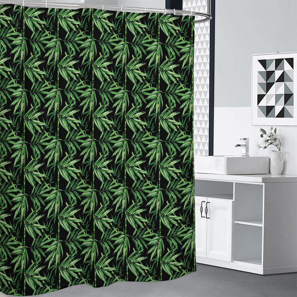 Watercolor Bamboo Pattern Print Premium Shower Curtain