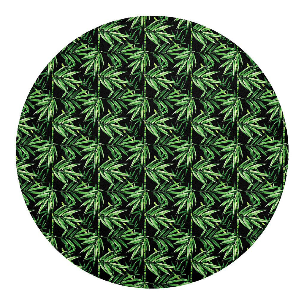 Watercolor Bamboo Pattern Print Round Blanket
