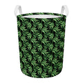 Watercolor Bamboo Pattern Print Round Laundry Basket
