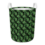 Watercolor Bamboo Pattern Print Round Laundry Basket