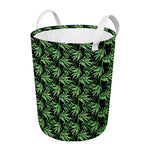 Watercolor Bamboo Pattern Print Round Laundry Basket
