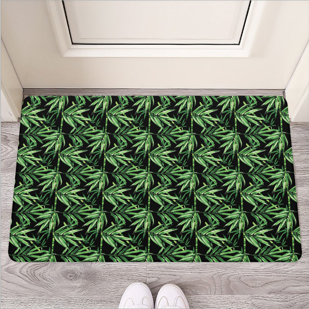 Watercolor Bamboo Pattern Print Rubber Doormat