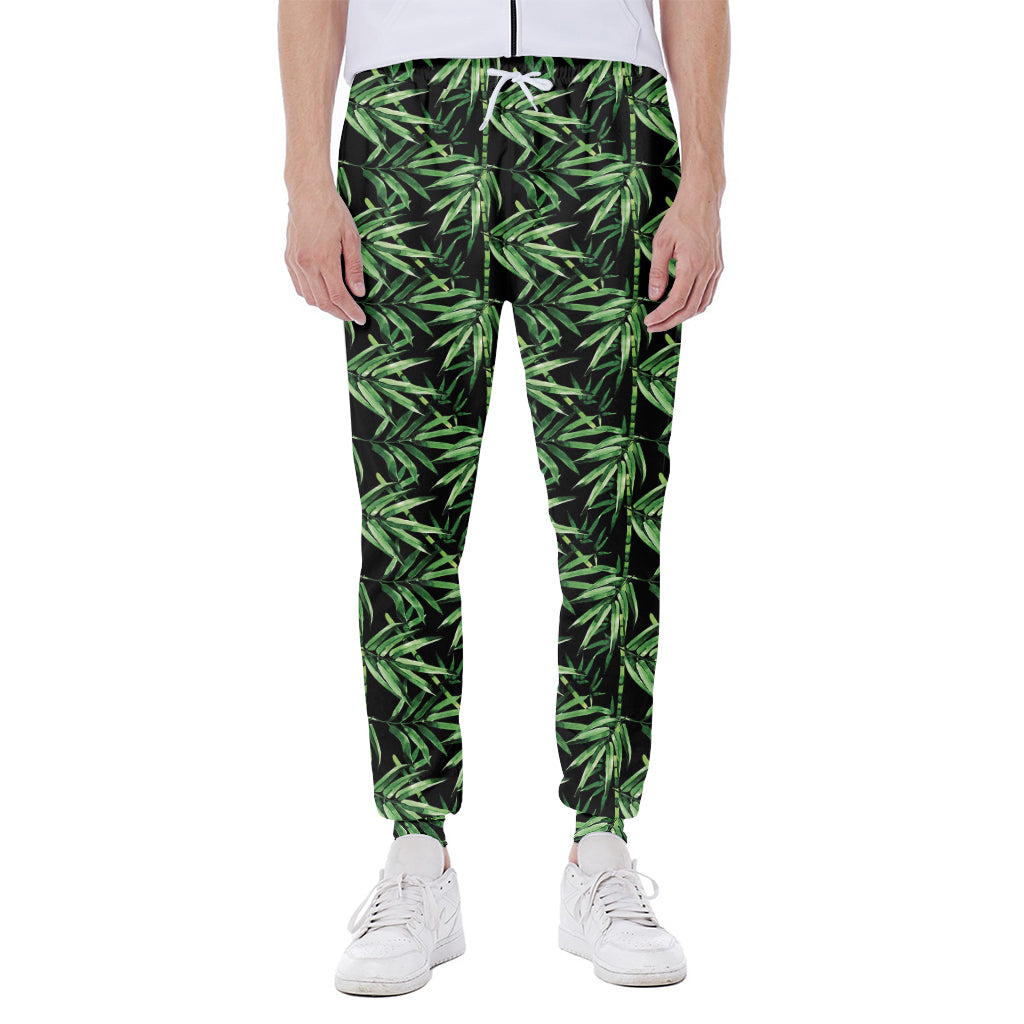 Watercolor Bamboo Pattern Print Scuba Joggers