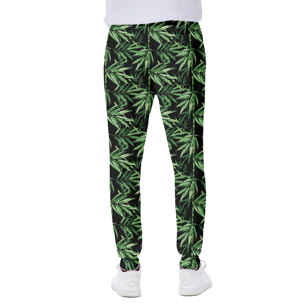 Watercolor Bamboo Pattern Print Scuba Joggers