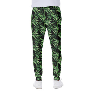 Watercolor Bamboo Pattern Print Scuba Joggers